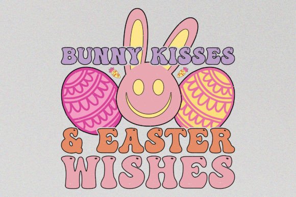 A Playful Bunny Kisses SVG for Easter T-Shirt Graphics