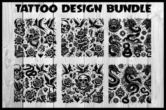 A Tattoo Design Bundle for Bold Embroidery Projects