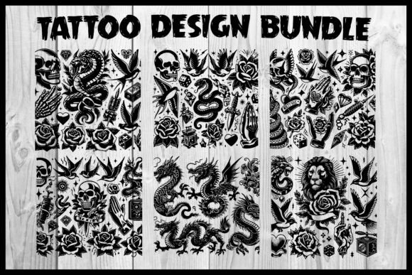 A Tribal Tattoo Design Bundle for Graphics & Crafts