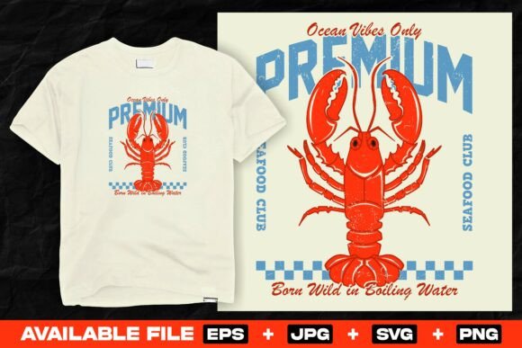 Lobster Illustration: Grunge Graphics for T-Shirt Designs