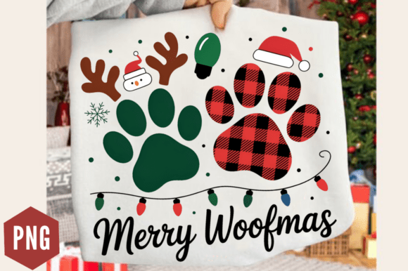 Merry Woofmas Sublima Dog Xmas PNG for T-Shirt Graphics