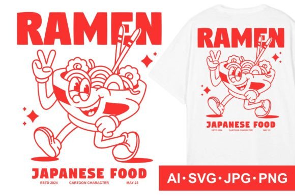 Noodle-Loving Character: A Graphic Design Asset Review
