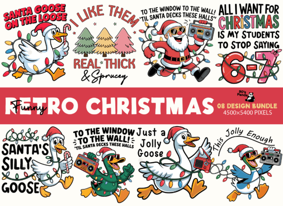 Retro Christmas Quotes PNG: Graphics & T-Shirt Designs