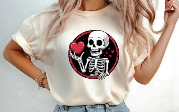 Skeleton Valentine’s PNG Ideal for T-Shirt Designs & Graphics