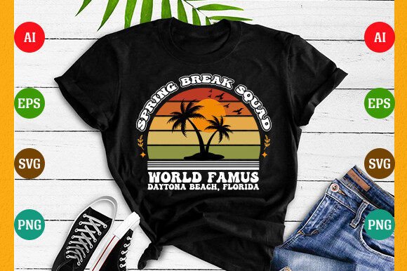 Spring Break Squad Graphics for Casual T-Shirt Designs
