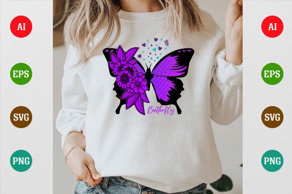 Y2K Butterfly Graphics for Modern T-Shirt Designs